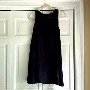 JC Crew black linen button back dress size Small